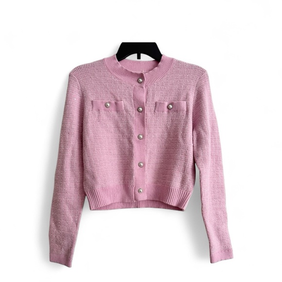 Urban Revivo Pink Button-Up Women's Sweater - Picture 1 of 10